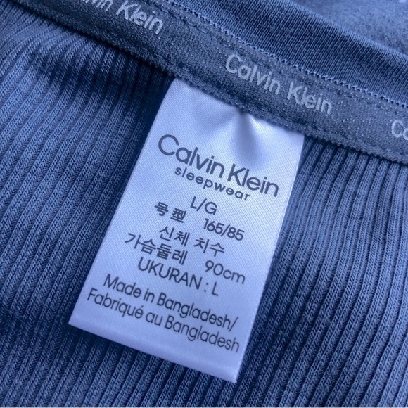 Calvin Klein Logo Cozy Fleece 2 pc Pajamas, Blue L NWT - Picture 6 of 8